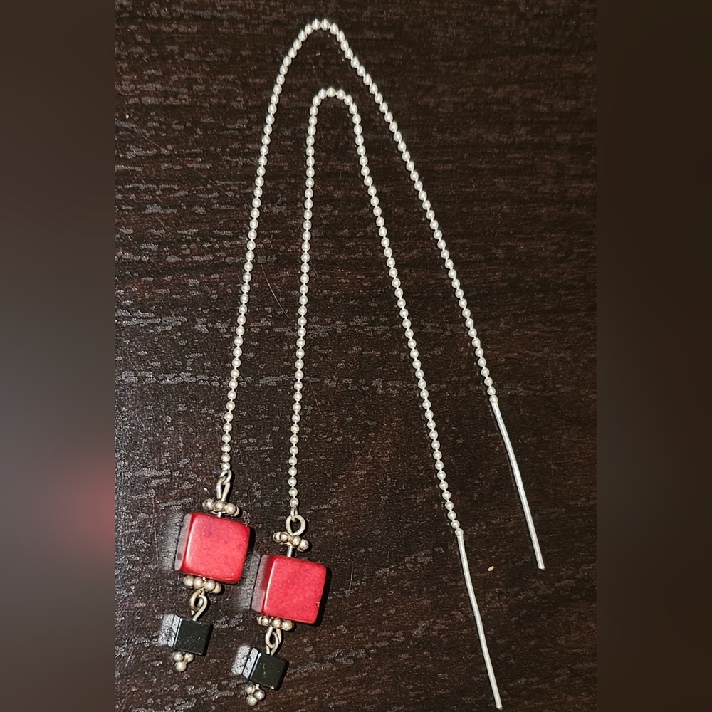 Stunning Thread-through Beaded Earrings